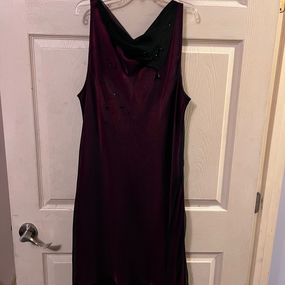 Virgo Black and Purple Midi Dress